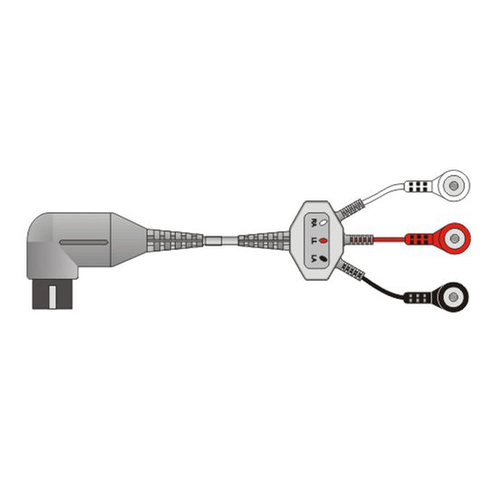 3 ld fixed patient cable with snap termination (90 degree connector)